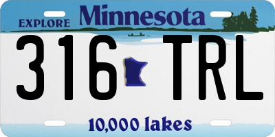 MN license plate 316TRL