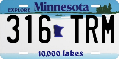 MN license plate 316TRM