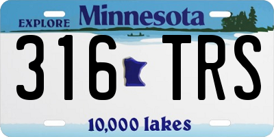 MN license plate 316TRS