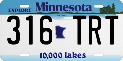 MN license plate 316TRT