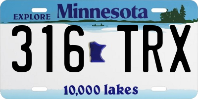 MN license plate 316TRX