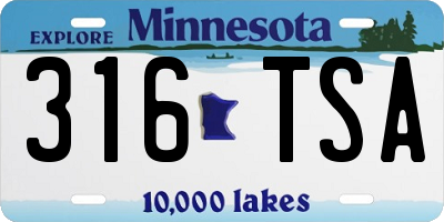 MN license plate 316TSA