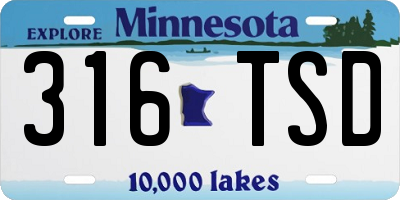MN license plate 316TSD