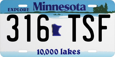 MN license plate 316TSF