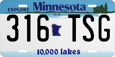 MN license plate 316TSG