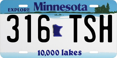MN license plate 316TSH