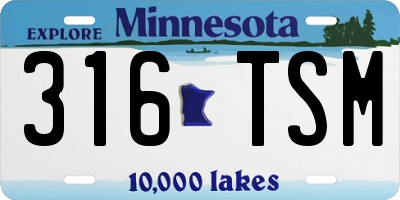 MN license plate 316TSM