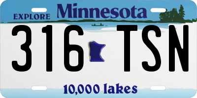 MN license plate 316TSN