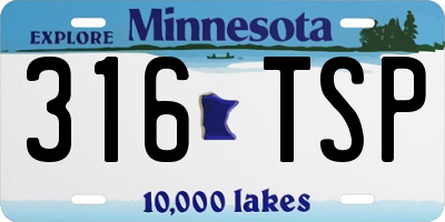 MN license plate 316TSP