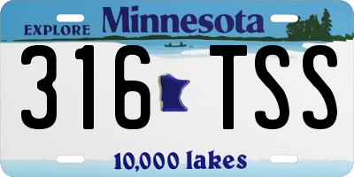 MN license plate 316TSS