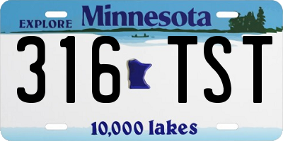 MN license plate 316TST