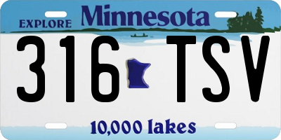 MN license plate 316TSV