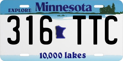 MN license plate 316TTC
