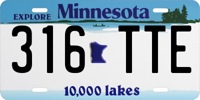 MN license plate 316TTE