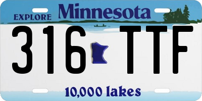MN license plate 316TTF