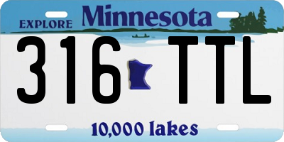 MN license plate 316TTL