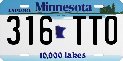 MN license plate 316TTO