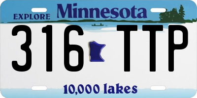 MN license plate 316TTP