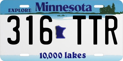 MN license plate 316TTR