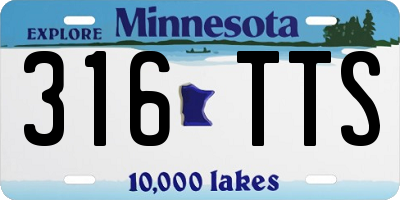 MN license plate 316TTS