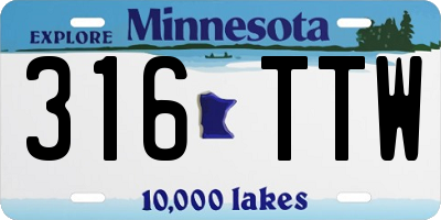 MN license plate 316TTW
