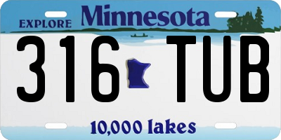 MN license plate 316TUB