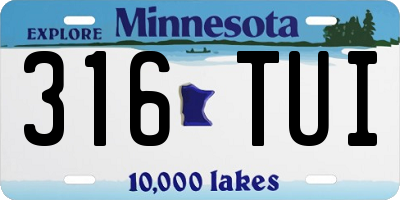 MN license plate 316TUI