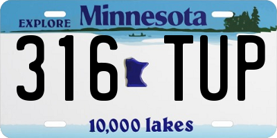MN license plate 316TUP