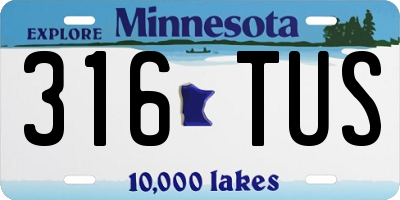 MN license plate 316TUS