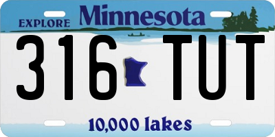 MN license plate 316TUT