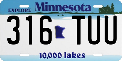 MN license plate 316TUU