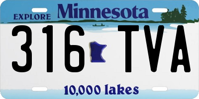 MN license plate 316TVA