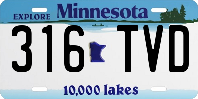 MN license plate 316TVD