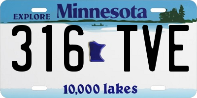 MN license plate 316TVE