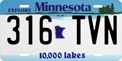 MN license plate 316TVN