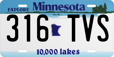 MN license plate 316TVS