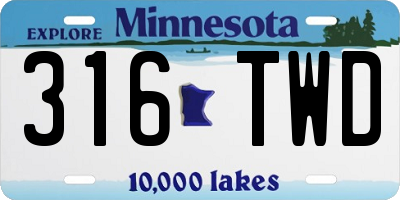 MN license plate 316TWD