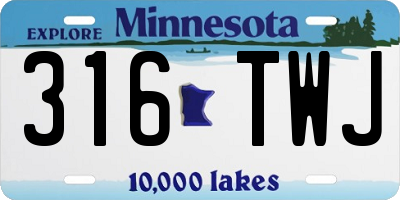 MN license plate 316TWJ