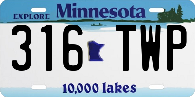 MN license plate 316TWP