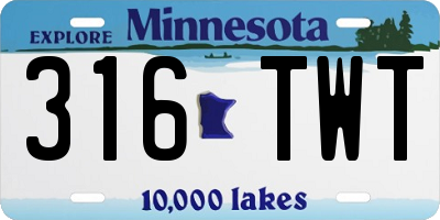 MN license plate 316TWT