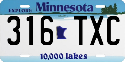 MN license plate 316TXC