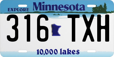 MN license plate 316TXH