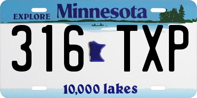 MN license plate 316TXP