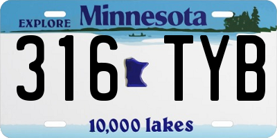 MN license plate 316TYB