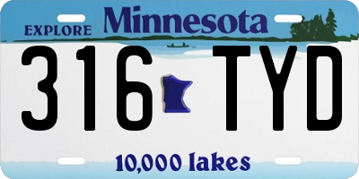 MN license plate 316TYD