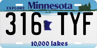 MN license plate 316TYF