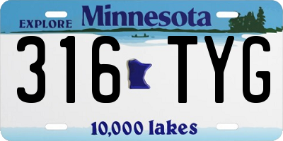 MN license plate 316TYG