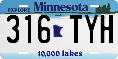 MN license plate 316TYH