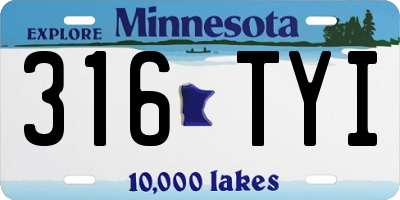 MN license plate 316TYI
