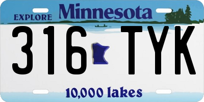 MN license plate 316TYK